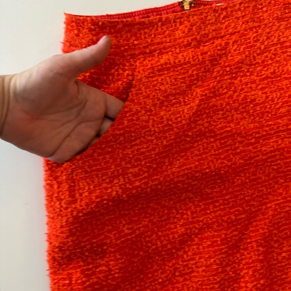 Kate Spade Orange Textured Gold Back Zip Hardware Women’s Pencil Skirt Size 4 - Picture 10 of 15
